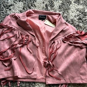 Crop fringe jacket